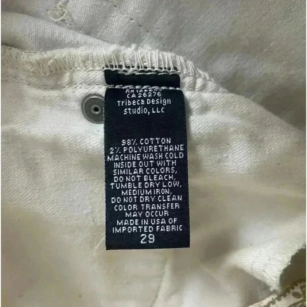 NILI LOTAN Mid Rise Khaki Wallpaper Print Denim Floral Size 29 Shipped via USPS - Picture 6 of 11